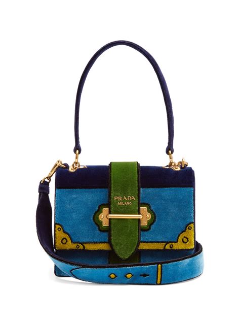 Prada Trompe L'oeil Velvet Cahier Chain Shoulder Bag